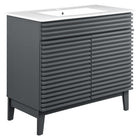 Modway Render 36" Bathroom Vanity - Grey/White-Mid-Century Modern Vanity