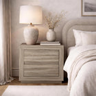 Manhattan Comfort Soren 26" Contemporary 2-Drawer Nightstand - Natural Oak-Modern nightstand featuring a clean, handle-less drawers for a sleek, minimalist aesthetic