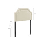 Modway Magnolia Upholstered Fabric Twin Size Headboard - Ecru-Padded Twin Size Headboard