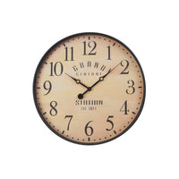 Monarch Specialties Clocks 20" Round Clock Antique Brown -A simple and trendy 20" round wall clock featuring a durable plastic frame in antique brown, perfect for adding a stylish touch to any home decor