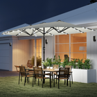 Outsunny Double-Sided Patio Umbrella - Cream White-Features solar-powered LED light beads on the ribs