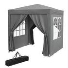 Outsunny 6.6' ft W x 6.6 ft L Pop Up Canopy Tent for Outdoor/Garden/Patio - Grey-6.6x6.6ft party tent with 4 removable walls, great for outdoor event use, like BBQ, flea market and more