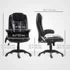 Vinsetto High Back Massage Office Chair with 6-Point Vibration - Black-PU leather surface is waterproof and easy to maintain