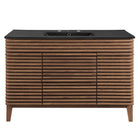 Modway Render 48" Single Sink Bathroom Vanity - Walnut/Black-Ceramic Sink Basin
