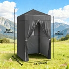 Outsunny 4 ft W x 4 ft L Compact Pop Up Canopy Tent - UPF50+ Portable Privacy Canopy - Dark Grey-Mesh window for ventilation, with a cover for added privacy