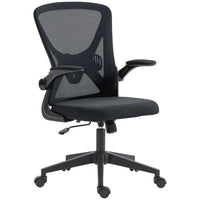 Vinsetto Mesh Office Chair with Lumbar Support and Flip-Up Armrests-Take a break and stretch out with a tilt function