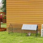 PawHut 73" Small Animal Cage with Roof - Light Grey-Ground nails to fix the cage ensure the pet's safety and prevent escape 