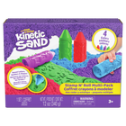 Kinetic Sand Stamp N' Roll Crayon-themed Multi-Pack Playset-4 colours for stamp & roll fun: Kids can stamp & roll the red, blue, purple & green coloured sand (3 oz each) to reveal letters, numbers & shapes like a cute smiley face & star