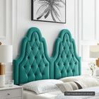 Modway Augustine Tufted Performance Velvet Twin Headboard - Teal-Performance Velvet Upholstery
