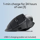 Logitech MX Ergo S Plus Wireless Trackball Mouse - Graphite-Complete your advanced setup: Pair the MX Ergo S with the ERGO K860 ergonomic split-curved keyboard, featuring an integrated cushioned palm rest for all-day comfort