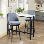 HOMCOM Bar Height Swivel Bar Stools with Legs - Light Grey - 2 Pack-Solid powder-coated steel legs provide great sturdiness
