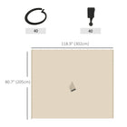 Outsunny 10' L x 10' W Gazebo Curtains with Zipper Doors, Hooks/C-Rings for Patio, Only Curtains - Beige-The middle of each piece has hook and loop fastener for easy adhesion