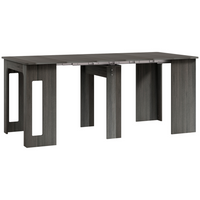 HOMCOM 23.6"-70.9" Rectangular Extendable Dining Table for 6-8 - Grey-This dining table extends from 23.6" to 70.9", providing seating for up to 6 people