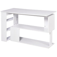 HOMCOM 47.25" L-Shaped Desk - White-Space saving L-shape computer desk, ideal for office, bedroom, dorm and other small space