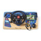 Melissa & Doug Vroom & Zoom Interactive Wooden Dashboard Steering Wheel Pretend Play Driving Toy - FSC Certified-Steering Wheel Pretend Play Driving Toy