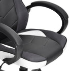FurnitureR High-Back PU Leather Swivel Gaming Chair - White-Built-in lumbar support helps relieve lower-back strain and fatigue