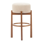 Zuo Nade Barstool - Beige/Walnut - Set of 2-3 year limited warranty