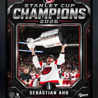 Frameworth Carolina Hurricanes 2026 Stanley Cup Champions: Sebastian Aho Shield Design PhotoGlass Framed Photo - 18" W x 22" H-Officially licensed NHL and NHLPA photo: Sebastian Aho 16x20 PhotoGlass Frame Carolina Hurricanes 2026 Stanley Cup Champions Shield Design for Carolina Hurricanes fans and collectors