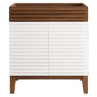 Modway Render 30" Bathroom Vanity Cabinet - White/Walnut-Mid-Century Modern Style