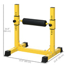 Soozier Bulgarian Split Squat Stand - Yellow-Comfortable foam ankle rollers let you go harder without distractions