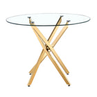 Plata Import Glass Star 36" Table - Gold-majestic table