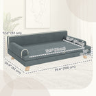 PawHut Elevated Dog Sofa Bed with Cushion - Dark Grey-Back and armrests allow head resting 
