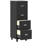 HOMCOM 4-Drawer Lateral Letter/A4 Filing Cabinet with Lock - Black-4 drawers accommodate both A4 and letter-sized files
