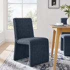 Modway Emory Fabric Upholstered Dining Side Chair - Slate Blue-Non-Marking Floor Glides