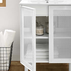 Modway Calla 24" Perforated Metal Bathroom Vanity - White-Ceramic Sink Basin