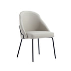 Manhattan Comfort Gracie 24.2" Modern Leatherette Upholstered Dining Chair - Stone and Black - Set of 4-Weight Capacity: 275 lb. Each