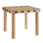Modway Oscar 36" Square Checkered Dining Table - Oak and Walnut-36-Inch Square Tabletop
