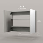 HOMCOM Wall Mount Medicine Cabinet with Mirror and Two Doors - Grey-Adjustable shelf inside meets your various storage needs  