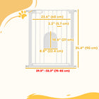 PawHut 30"-32" Extra Wide Pet Gate Barrier with Small Door - 35"H - White-Strong sprayed metal frame with lead-free treated surface, safe