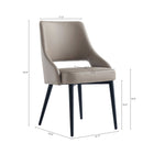 Manhattan Comfort Tremont 21.7" Modern Leatherette Upholstered Dining Chair - Taupe - Set of 2-Upholstered in Luxurious Leatherette with Fine Stitching 