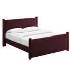 Modway Rael Performance Velvet Queen Platform Bed - Mulberry-6