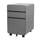Geelong 3-Drawer Rounded Filing Cabinet - Grey-Steel construction with Grey finish