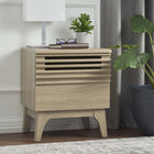 Modway Render Nightstand - Oak-Smooth Wood Green Laminate