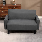 HOMCOM Loveseat Sofa - Dark Grey-Modern design with sleek, minimalist lines enhances style
