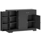 HOMCOM 44" Modern Sideboard Buffet Cabinet with Drawer & Side Storage Racks - Black-A spacious top, a large drawer and two cabinets, keeping your dining essentials organised