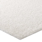 Modway Enyssa Solid Shag Area Rug - 5 ft W x 8 ft L - Ivory White-High Density / Machine-Woven