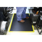 Edgewood Bubble Mat Safety Light Duty Domed Anti-Fatigue Mat - 3' W x 4' L x 5/8" D - Black/Yellow-Integrated Edges