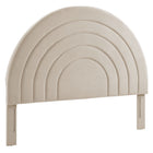 Modway Solana Arched Performance Velvet Queen Headboard - Almond-Stain-Resistant Performance Velvet Upholstery