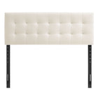 Modway Lily Stain-Resistant Performance Velvet King Size Headboard - Alabaster-Five Mounting Positions