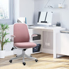 Vinsetto Breathable Rocker Office Chair with Liftable Armrests - Pink-Lumbar support can be adjusted, allowing you to choose a better position to support your lumbar