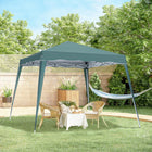 Outsunny 8 ft W x 8 ft L Pop Up Canopy Foldable Outdoor Canopy Tent with Bag - Green-Easy to fold and unfold with a pop-up design