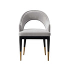 Manhattan Comfort Carrington 20.9" Modern Glam Velvet Upholstered Dining Armchair - Light Grey-Modern Glam Dining Chair for Dining and Living Room Usage