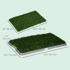 PawHut 26" L Artificial Grass Dog Pee Pad - Green - 2 Pack-Easy cleaning process, simply rinse with water 