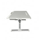 Nicer Interior Foldable Height Adjusting Laptop Stand - Desk Tray - Grey-Smooth, easy-to-clean tabletop with raised edges to prevent slipping