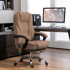 Vinsetto Massage Reclining Office Chair with Adjustable Height and Footrest - Brown-Take a break and stretch out with a 135° recline angle and footrest