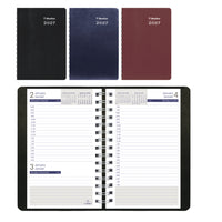 Blueline 2027 DuraGlobe Daily Planner with Twin-Wire Binding and Soft Cover - 8" x 5" - Assorted - Bilingual-12-Month: January 2027 to December 2027
